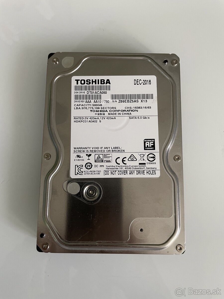 HDD Toshiba 500 GB 3,5"
