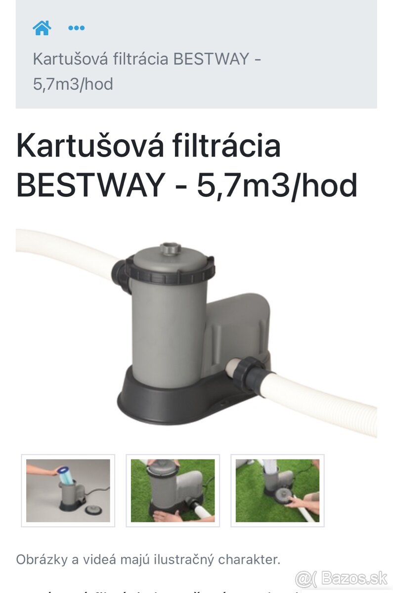Bestway kartusova filtracia 5,7m3