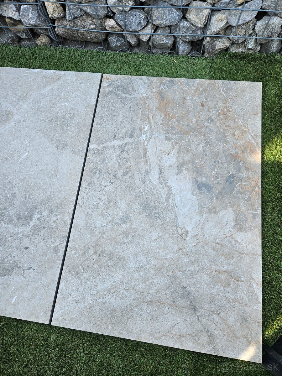 Dlažba 90x60x2cm,na terasu, sivá mramorová protišmyková