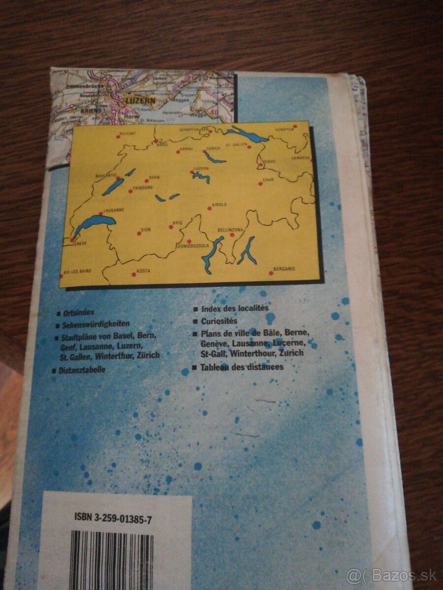 Stará cestovná mapa Švajčiarska