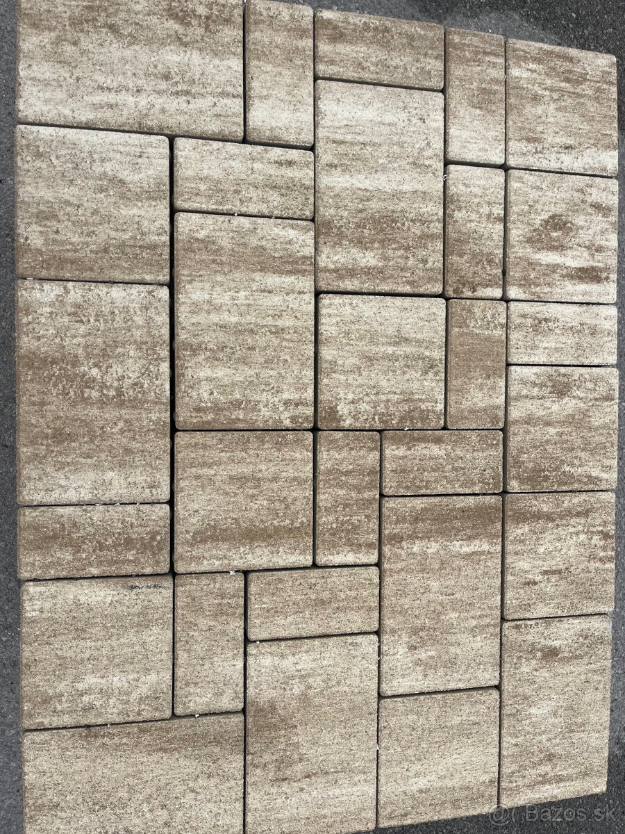 Zamkova dlazba kombi 6 cm pieskovo hneda