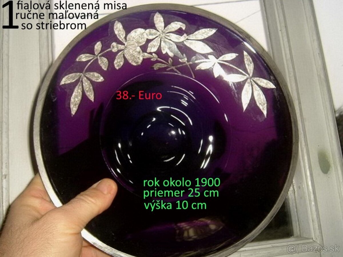Starožitná misa a postriebreny podnos