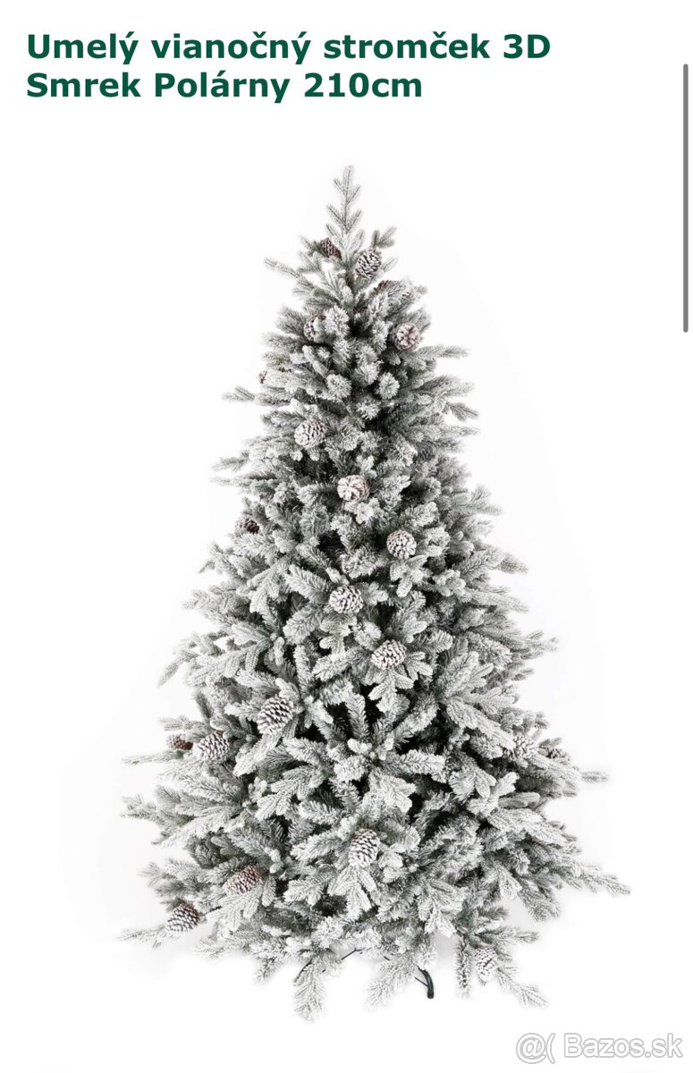 Umelý vianočný stromček 3D smrek polárny 210cm