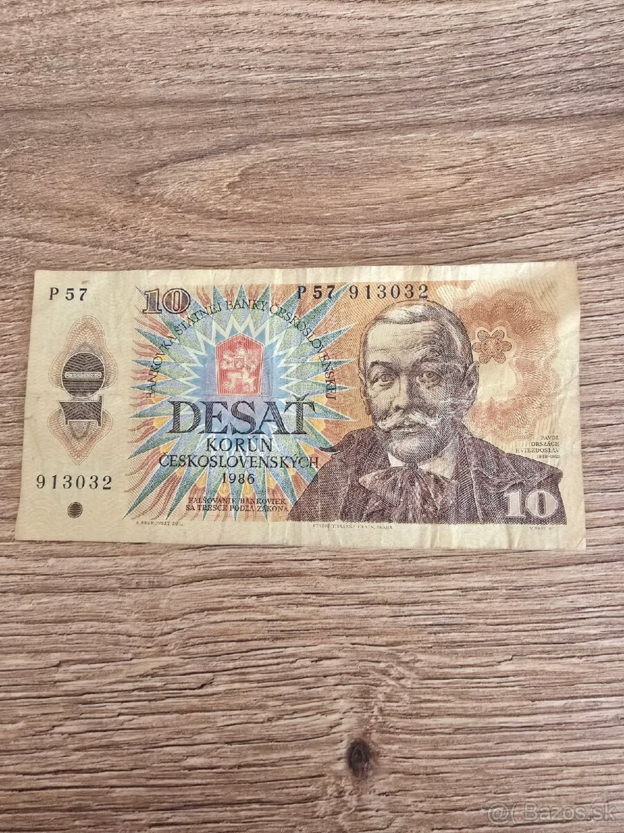 10 korún československých 1986