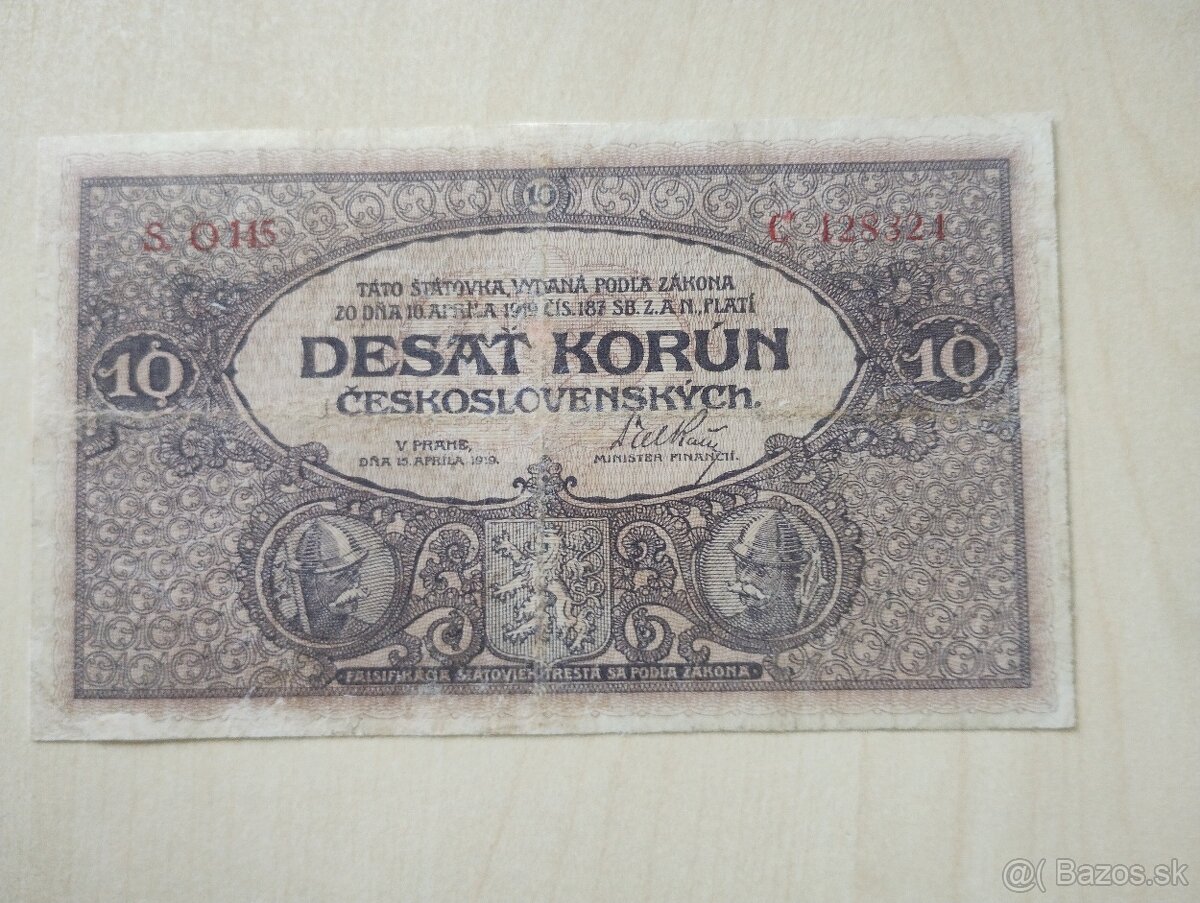 predám bankovky 1. čsr, neperforované