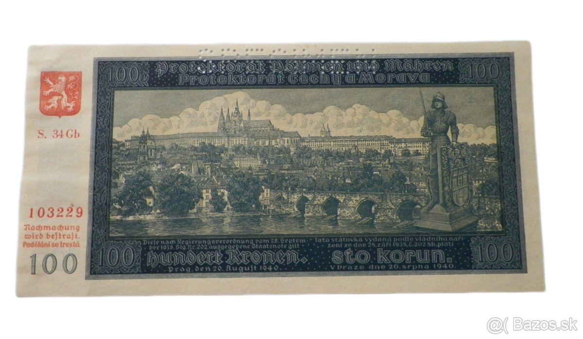 100 Korun - 1940