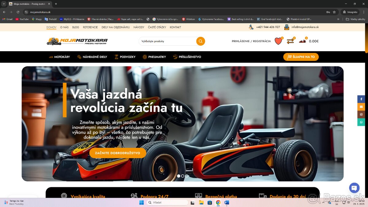 Predám hotový e-shop Mojamotokara.sk
