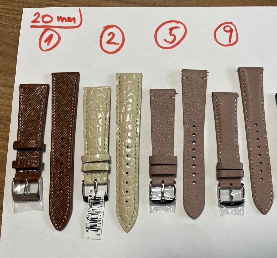 Nove kvalitne kozene remienky na hodinky rozmer 20mm