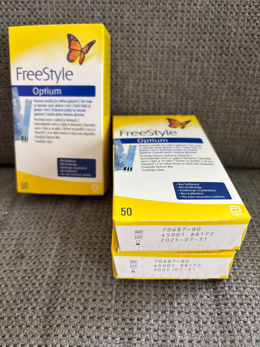 Freestyle Optium testovacie prúžky