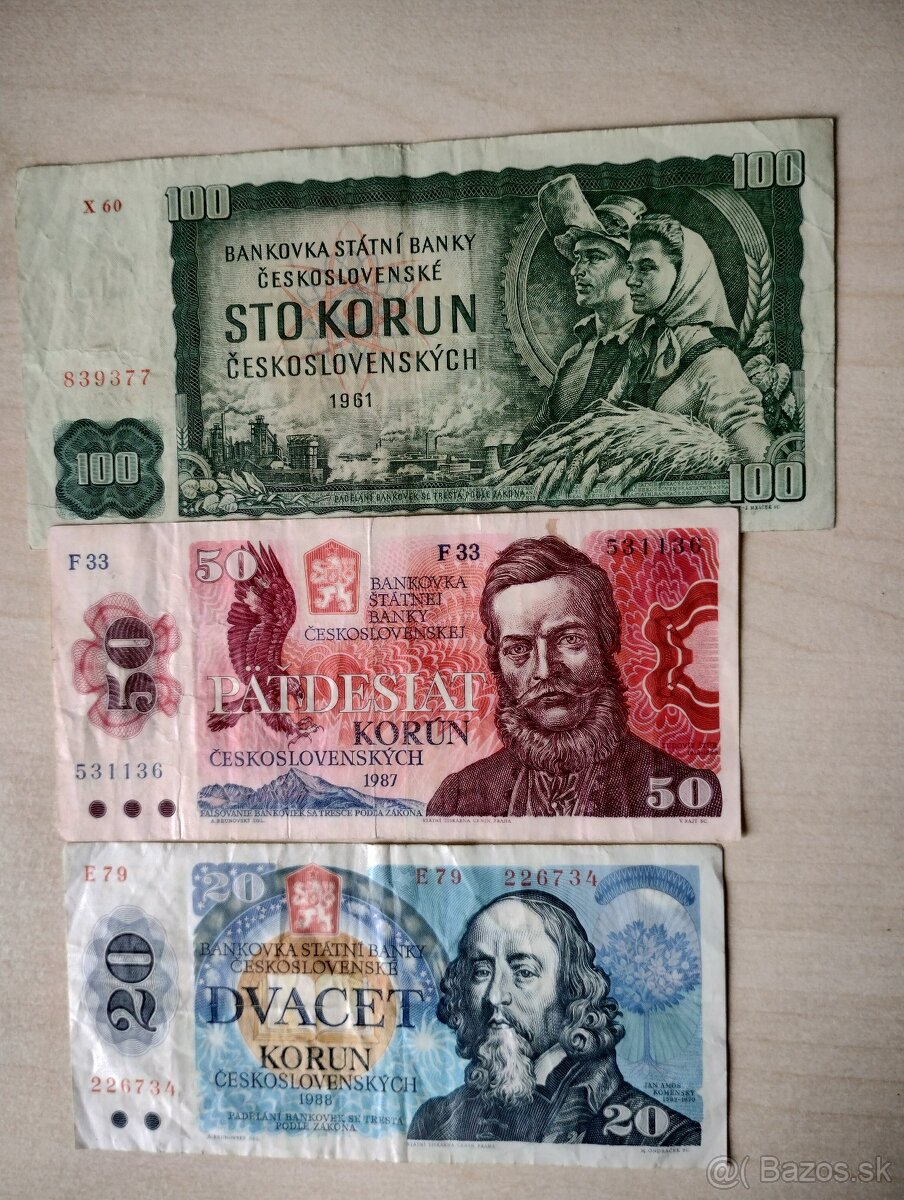 predám staré bankovky československo