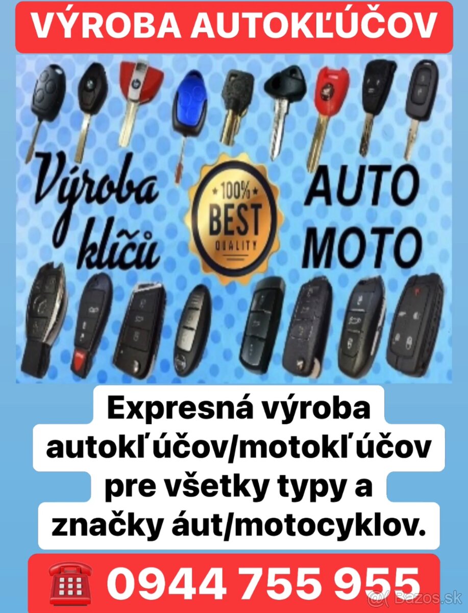 Výroba auto kľúča 0944 755 955