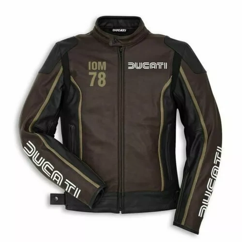 Ducati Kožená Moto Bunda Hnedá