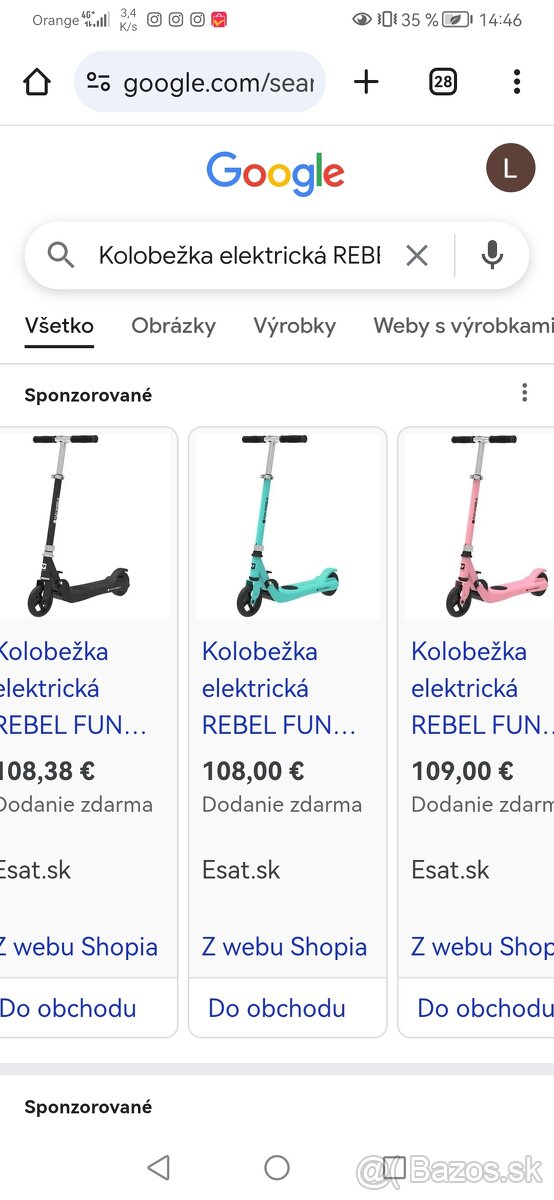 Elektrická detská kolobezka