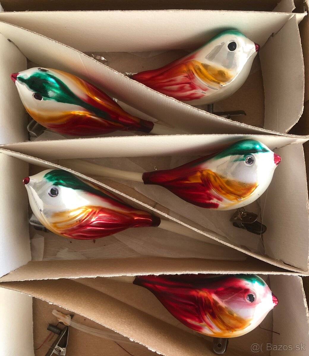 Retro sklenene vtáčiky