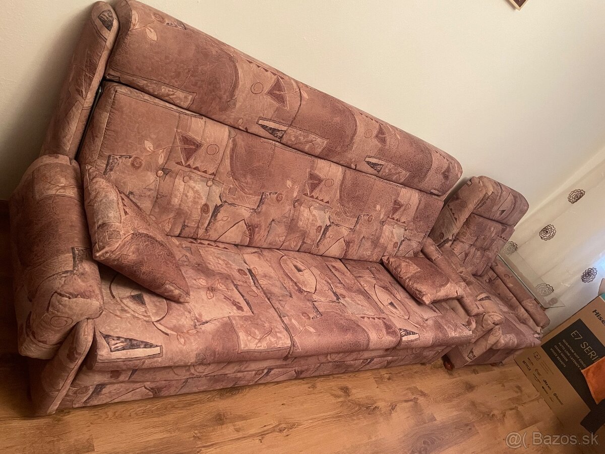 Predám rozťahovací gauč s 2 kreslami