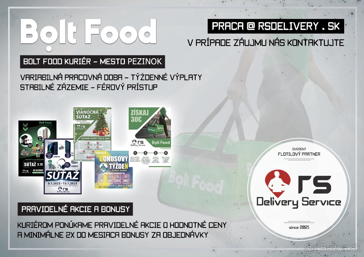 Bolt Food Kuriér - RS Delivery Service - Pezinok