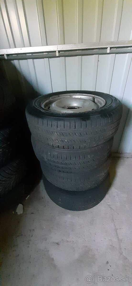 Plechové disky 5,5xJ,4x108 ET24+letné pneu