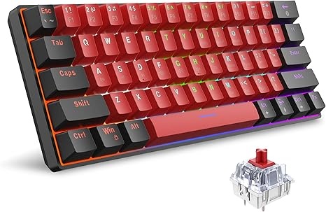 Predám mechanickú klávesnicu Snpurdir 60% (Black-Red, Red Sw