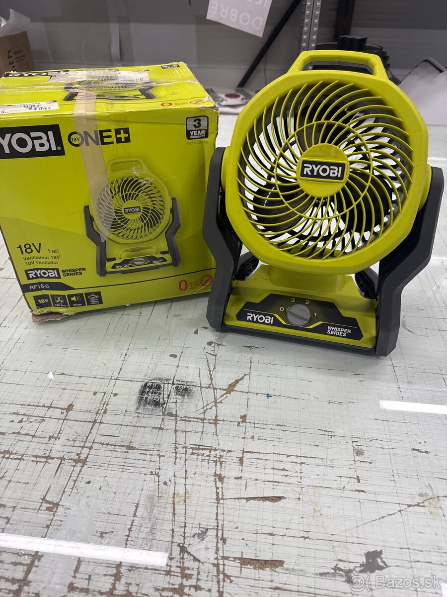 Ryobi aku ventilátor a aku teleskopické nožnice