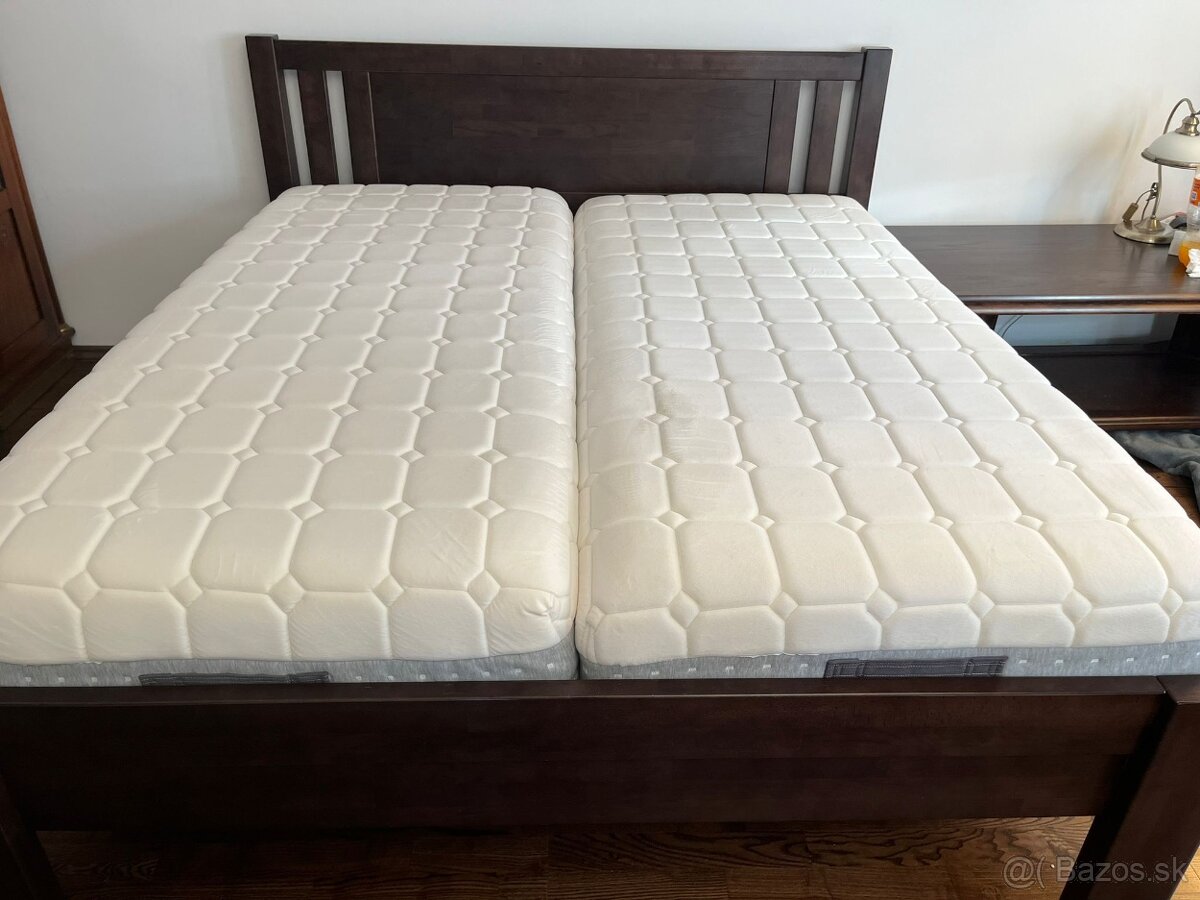 PreSpanok Celomasivna postel s matracmi a rostami