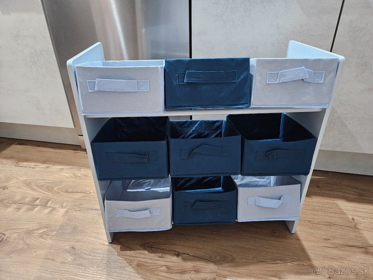 Regál na hračky + 2 úložné boxy