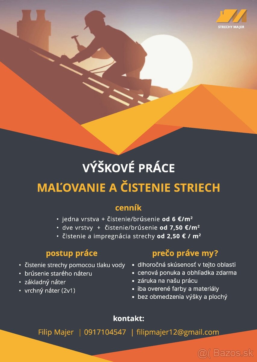 Strechy Maľovanie Čistenie Rekonštrukcia