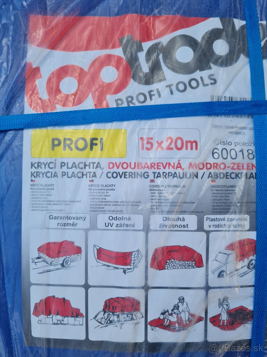 Krycia plachta toptrade profi 15x20 m.