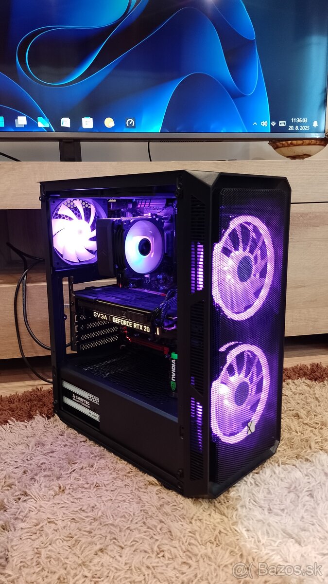 Herný výkonný PC-Ryzen 5+RTX 2080+32 GB RAM+NVMe+ARGB s DO