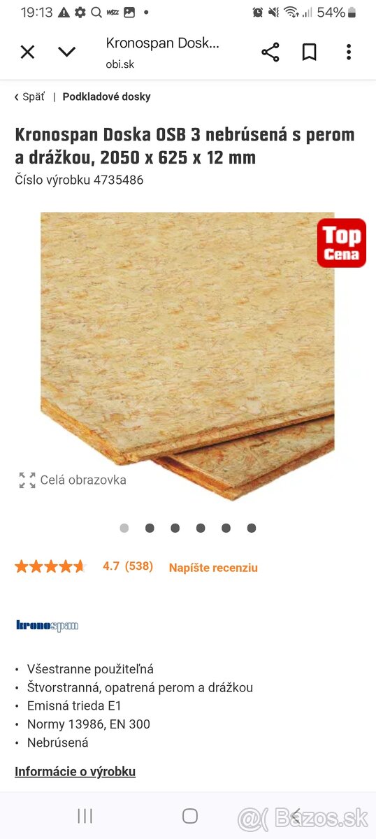 Osb doska/nebrusena s perodrazkov..12ka
