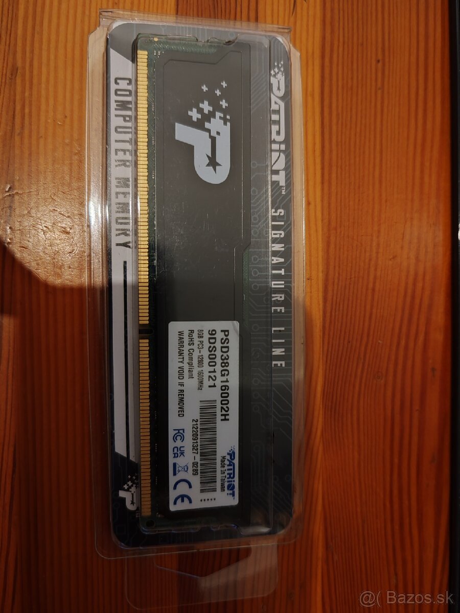 Predám pamäte RAM 8GB DDR3 PATRIOT 1600MHz