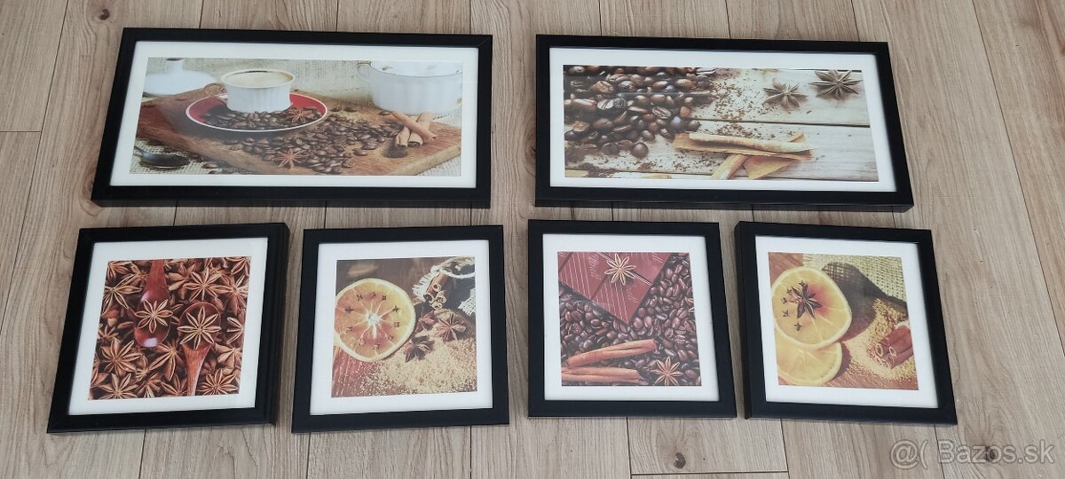 Obrazy do kuchyne celkovo 6 kusov