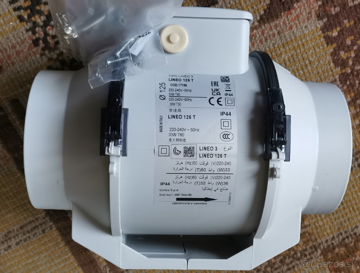 Ventilátor LINEO 125 T Nový 0949609960