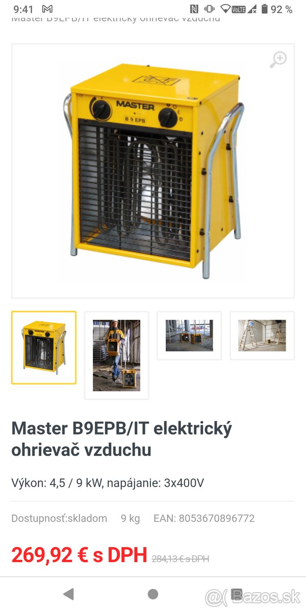 Predám elektrický vyhrievač vzduchu