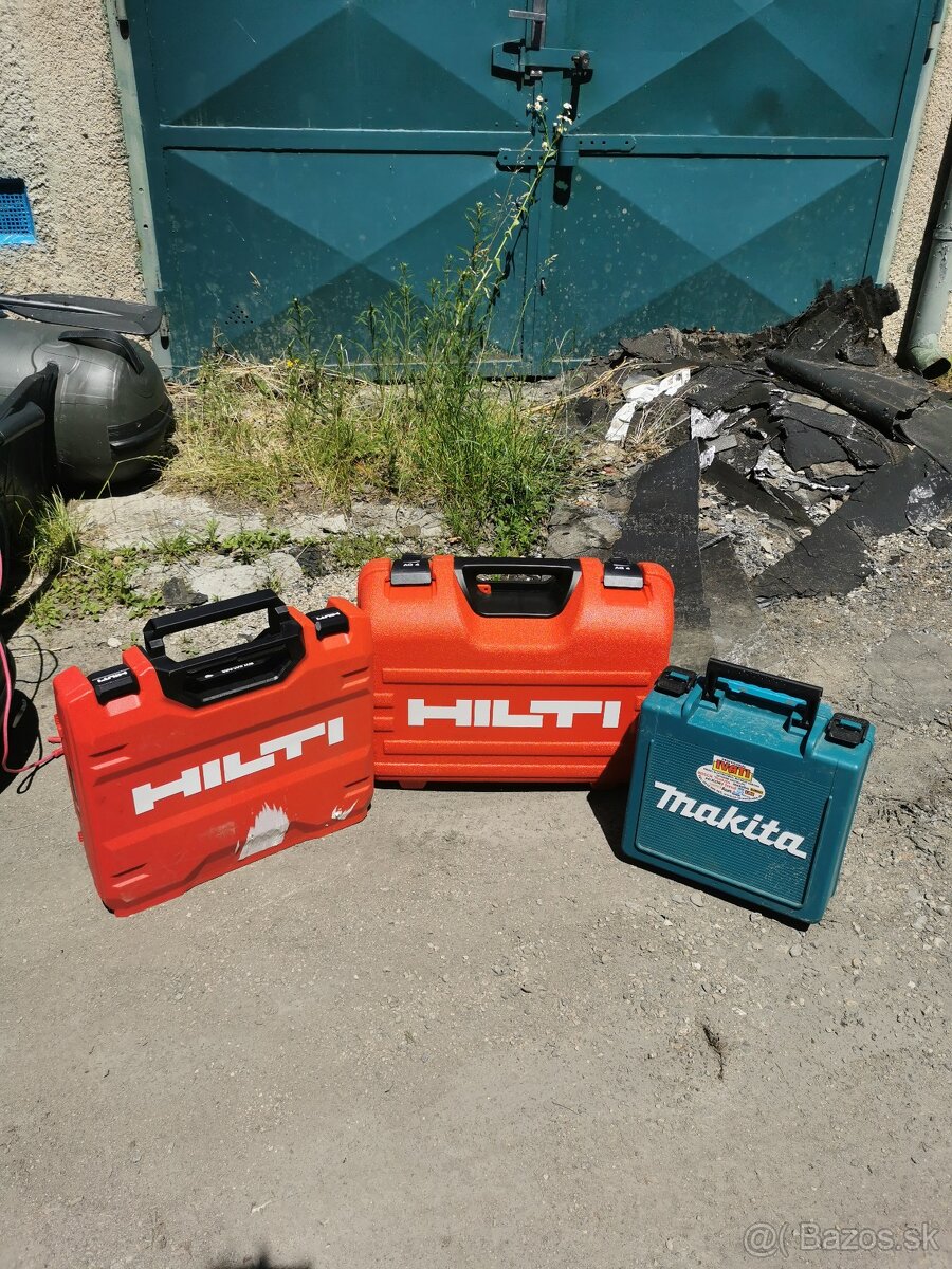 Prázdne boxy značky hilti a makita