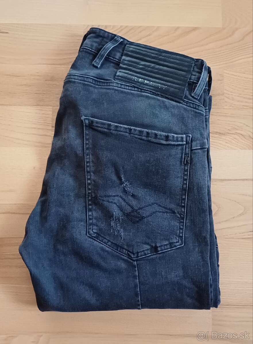 Replay tmavošedé skinny strečové