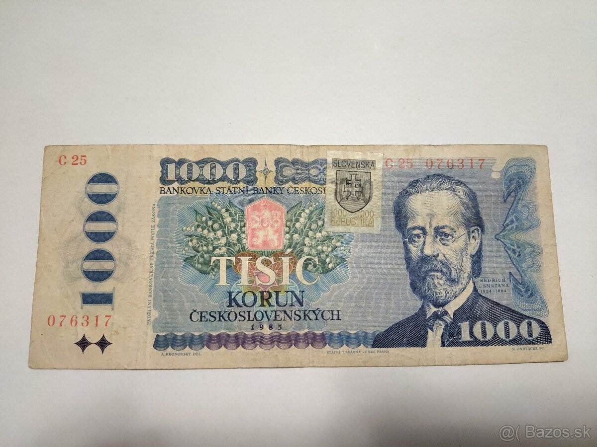 1000Kčs Sk kolok