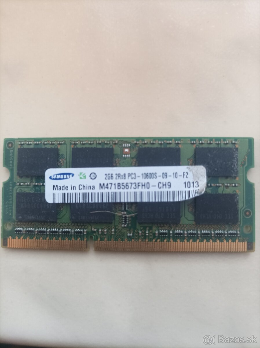 Predám pamäť RAM DDR3 2gb do notebooku