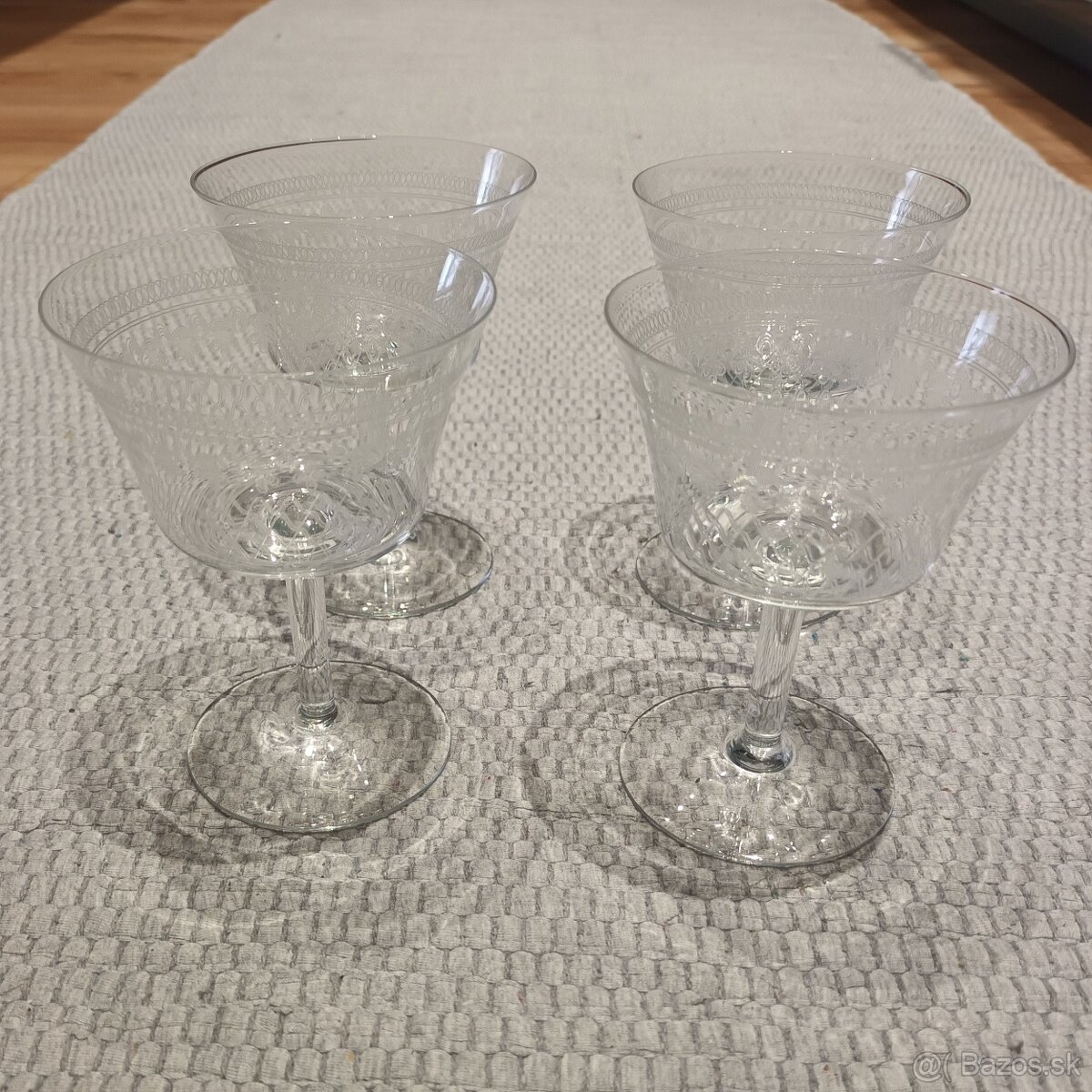 Elegantná sada edwardiánskych pohárov - 4ks