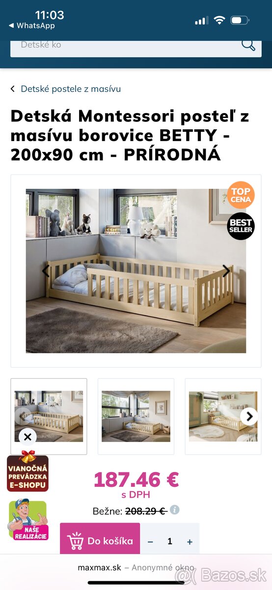 Detska postel s mantinelom