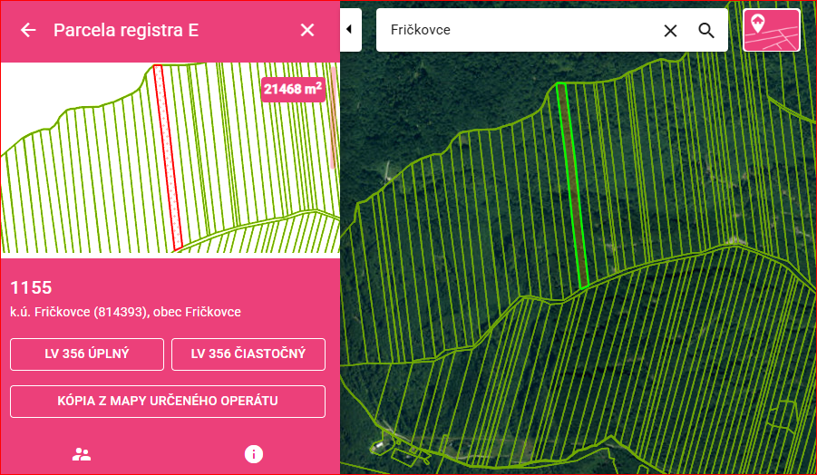 Lesný pozemok Fričkovce - výmera: 99,39 m2