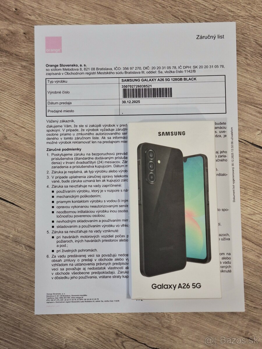 Samsung Galaxy A26 5G 6GB/128GB, záruka do 12/2027