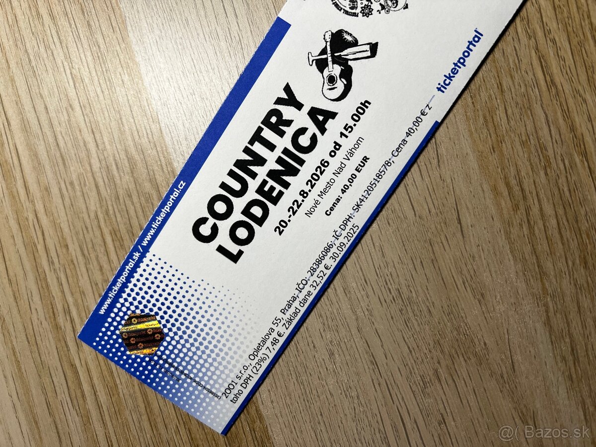 4 vstupenky na Country Lodenica