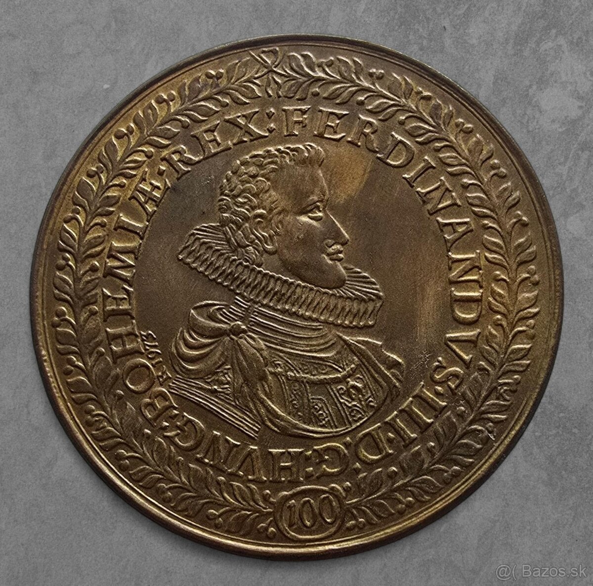 Bronzová medaila 100 dukát - 1629 Ferdinand III.- Artia 1973