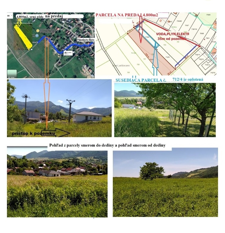 Dolná Tižina 15 km od Žiliny - rozloha 4.802m2