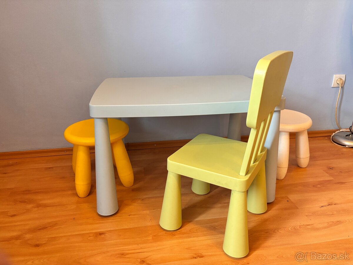 Detsky plastovy stolik so stolickami IKEA Mammut