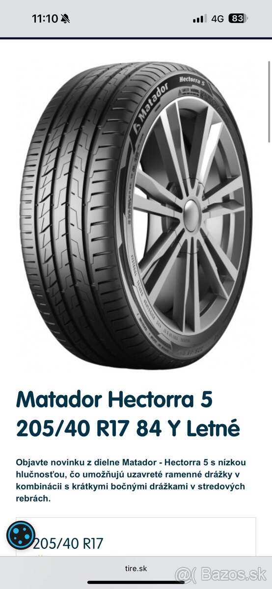 Letne pneu 205/40r17
