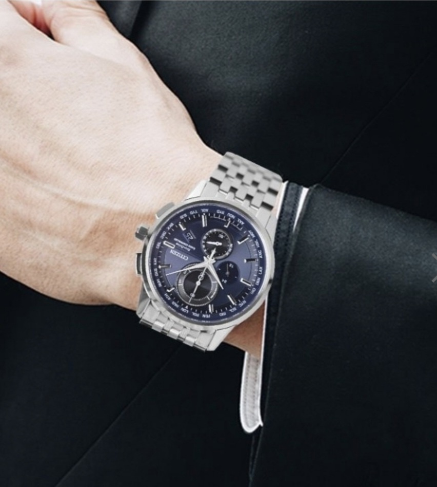 CITIZEN - Radio controlled H804, Eco-Drive, 43 mm modré