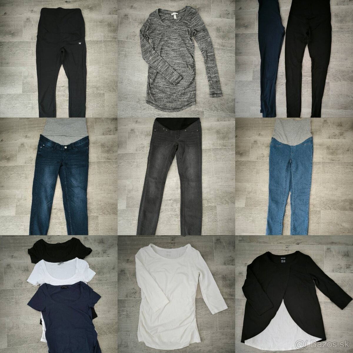 Tehotenské oblečenie XS/S legíny,rifle,tričká. Myprotein,H&M