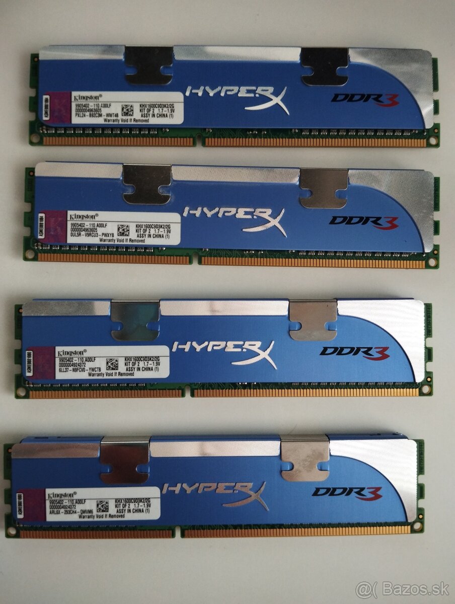 DDR3 Kingston 4x - 1 GB