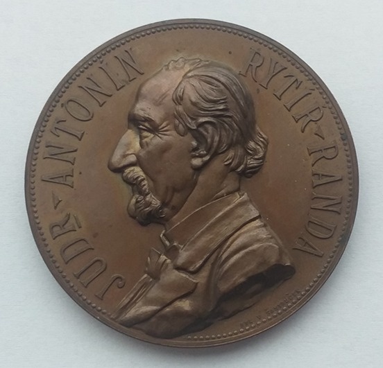 Medaila 1898 Judr. Antonín Rytíř Randa sign. Šantrůček